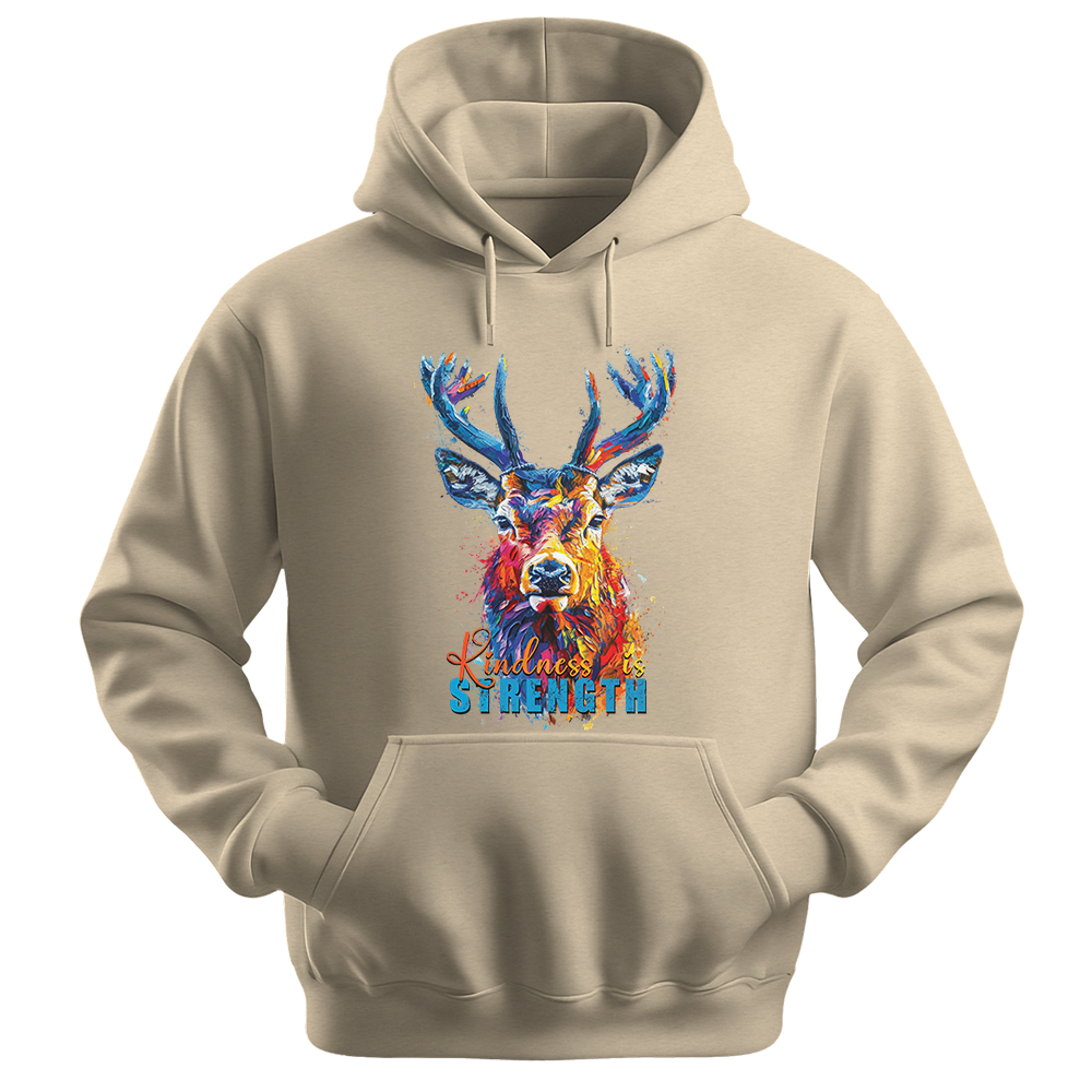 "Kindness Is Strength" Deer Inspirational Unisex Hoodie