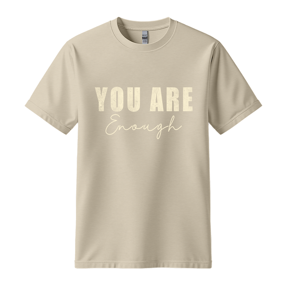 "You Are Enough" Distressed Typography Graphic Tee, Self Love Quote - Colorizeyou Unisex T-Shirt