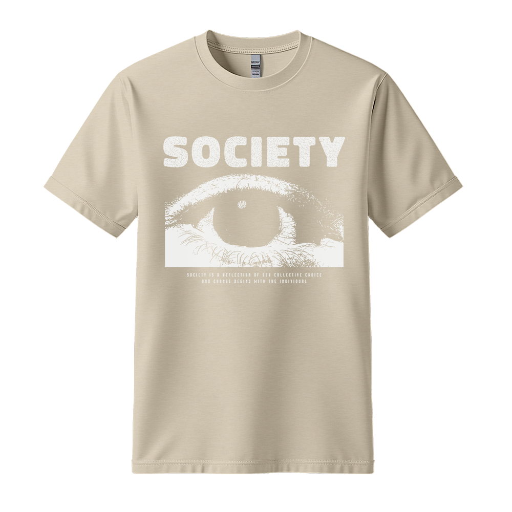 Society Eye - Unisex T-Shirt - Streetwear Tee - Sand