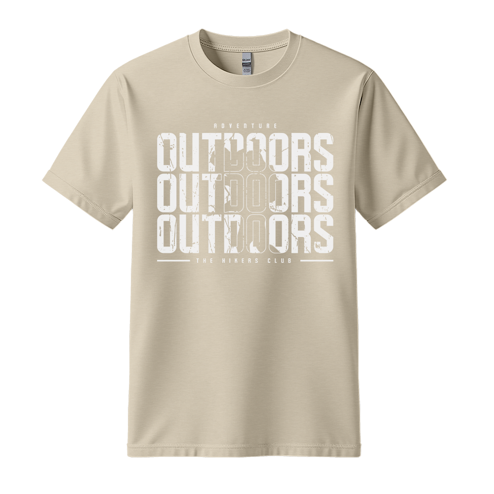 Outdoors The Hikers Club - Unisex T-Shirt - Outdoor Tee - Sand