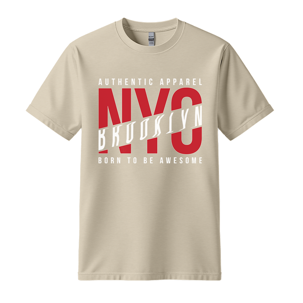 NYC Brooklyn Born To Be Awesome - Unisex T-Shirt - City Tee - Sand