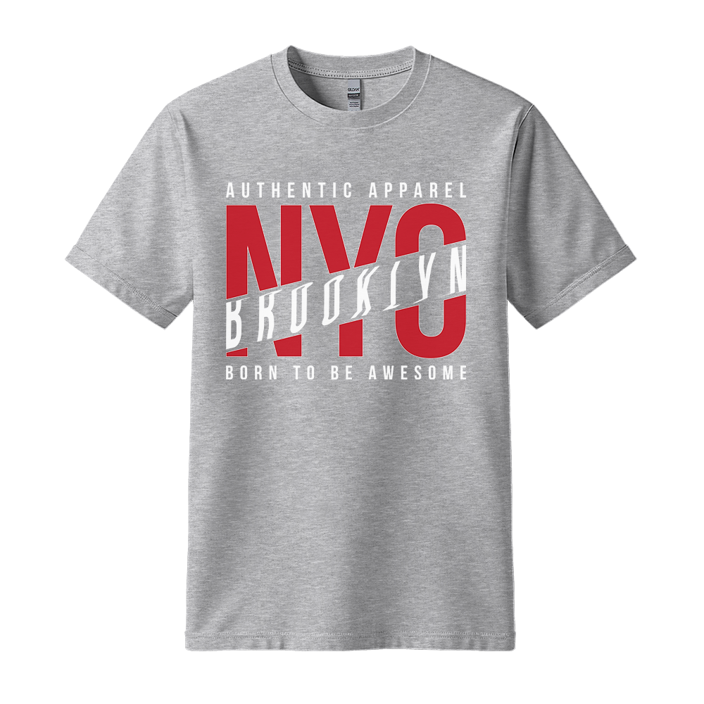 NYC Brooklyn Born To Be Awesome - Unisex T-Shirt - City Tee - Sport Grey