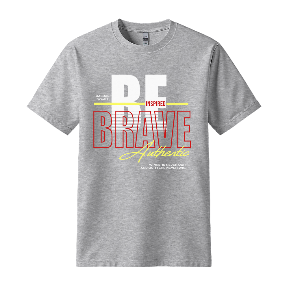 Be Inspired Brave - Unisex T-Shirt - Motivation Tshirt - Sport Grey