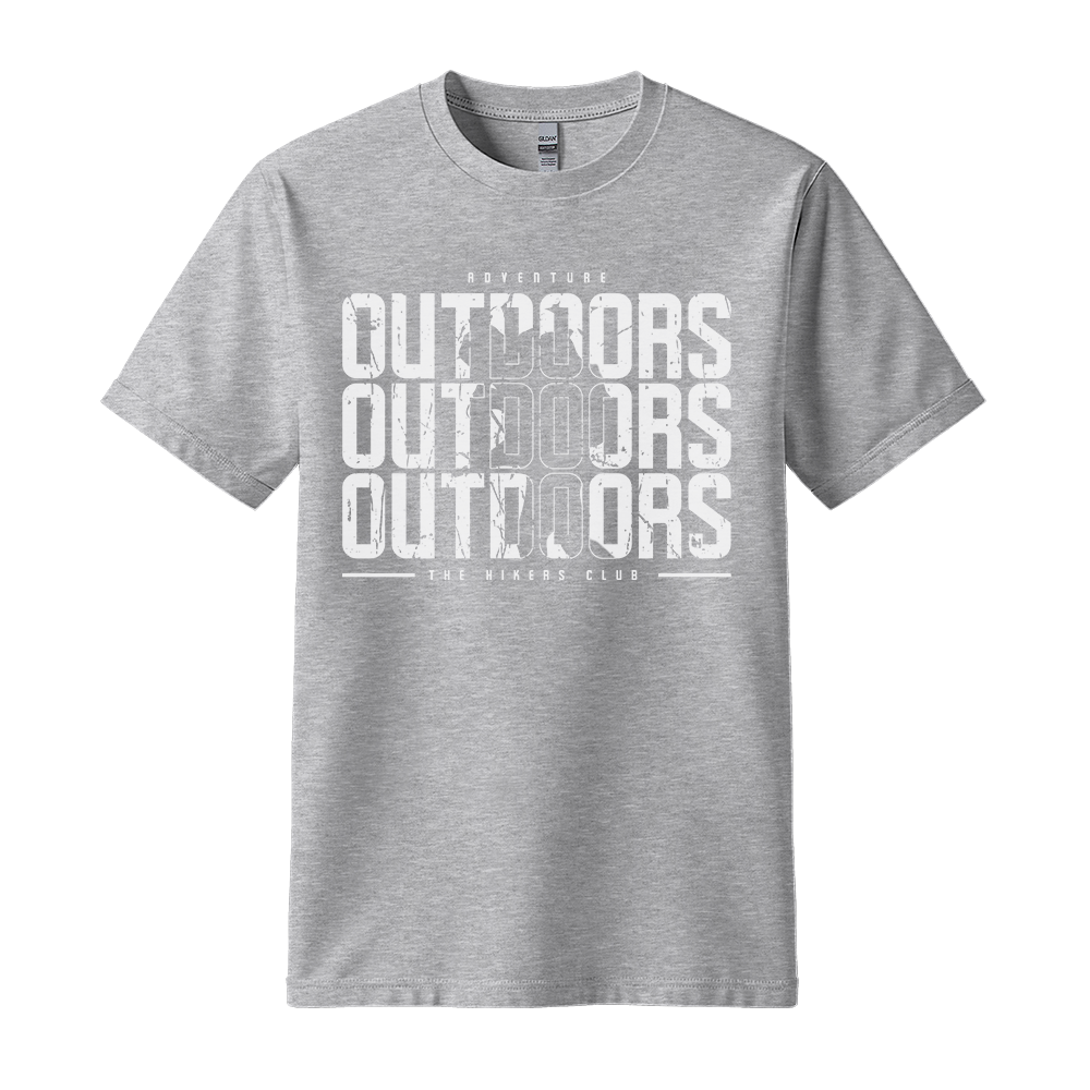 Outdoors The Hikers Club - Unisex T-Shirt - Outdoor Tee - Sport Grey