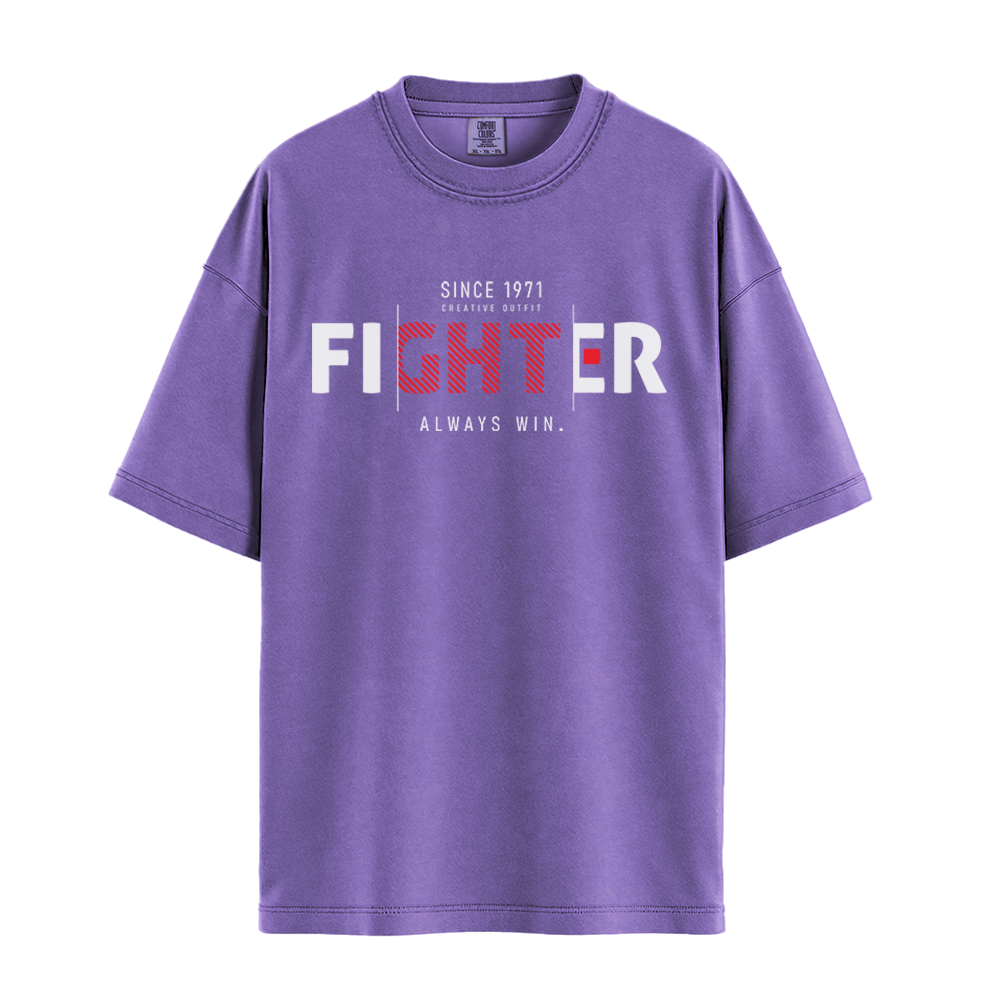 Fighter Always Win - Unisex T-Shirt - Premium Comfort Colors - Violet