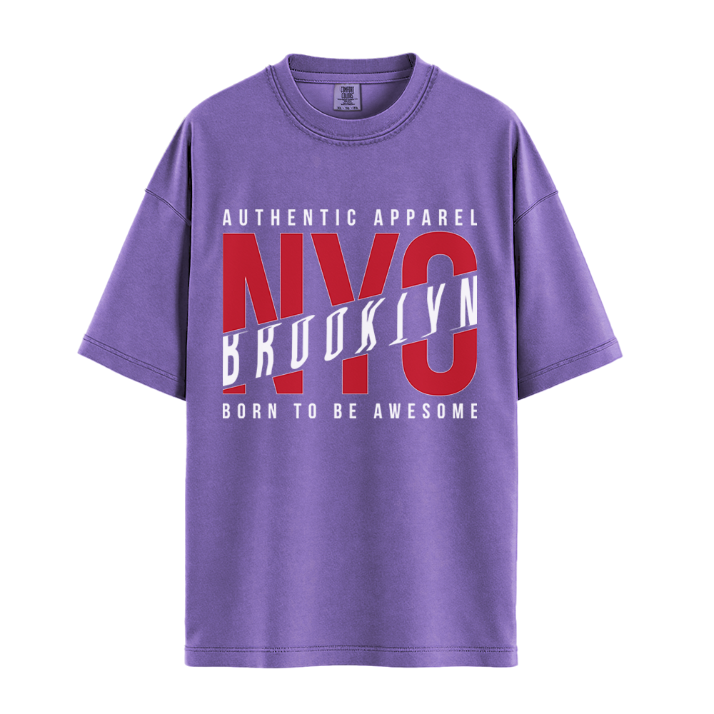 NYC Brooklyn Born To Be Awesome - Unisex T-Shirt - Premium Comfort Colors - Violet