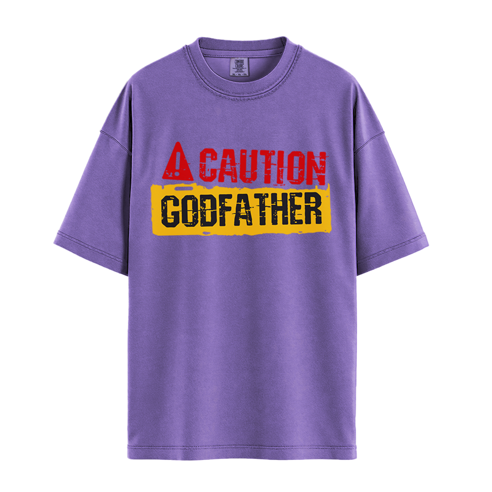 Caution Godfather - Unisex T-Shirt - Premium Comfort Colors - Violet