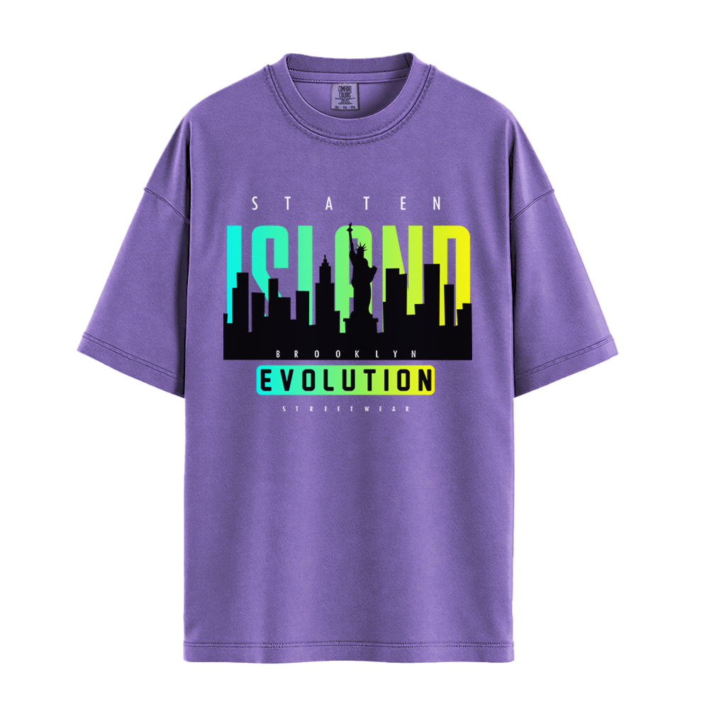 Staten Island Evolution - Unisex T-Shirt - Premium Comfort Colors - Violet