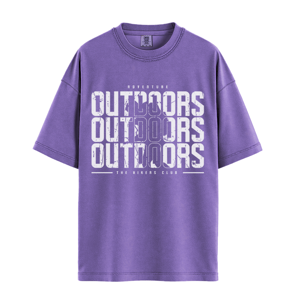 Outdoors The Hikers Club - Unisex T-Shirt - Premium Comfort Colors - Violet