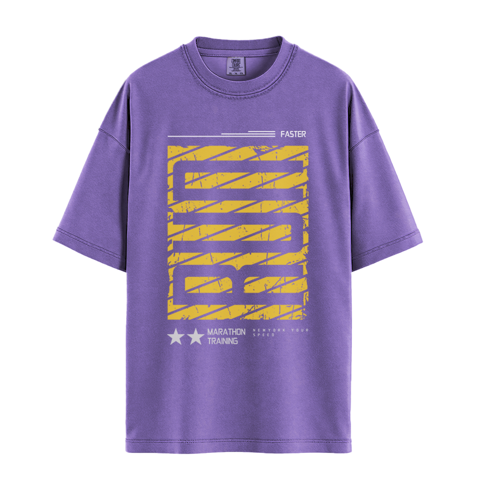 Run Faster Marathon Training - Unisex T-Shirt - Premium Comfort Colors - Violet