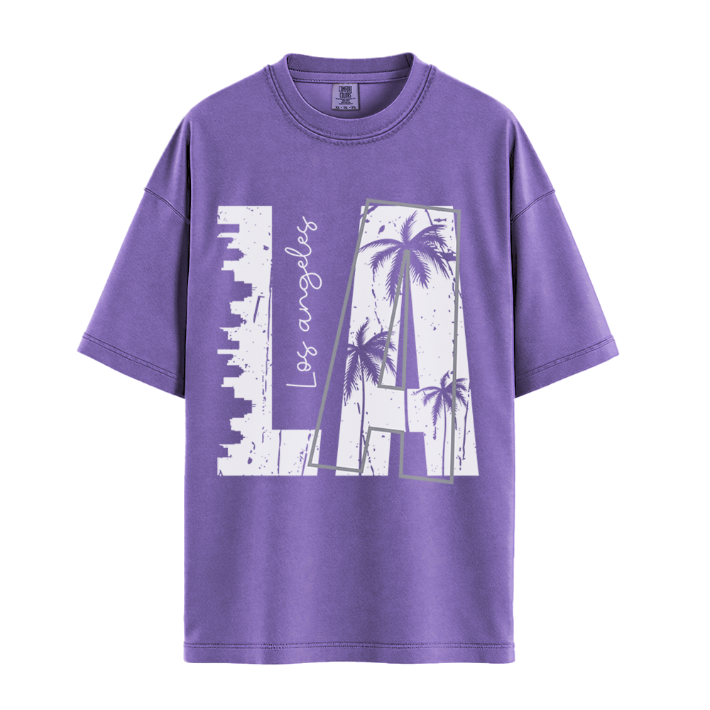LA Los Angeles - Unisex T-Shirt - Premium Comfort Colors - Violet