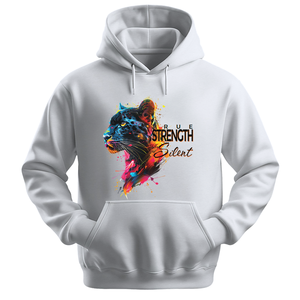 "True Strength Is Silent" Panther Inspirational Unisex Hoodie