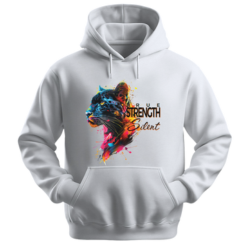 "True Strength Is Silent" Panther Inspirational Unisex Hoodie