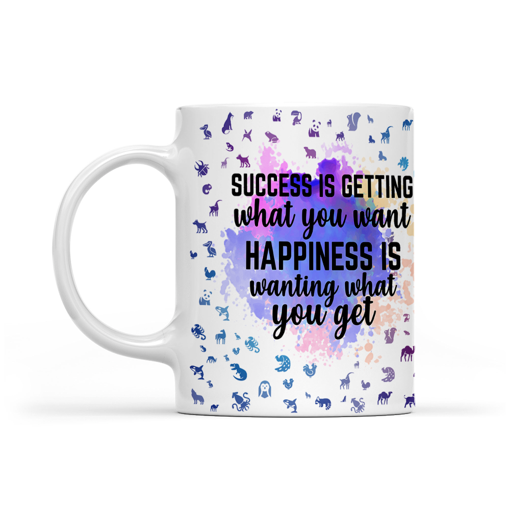 Success Is Getting What You Want - Navy Watercolor Mug - Statement Mug