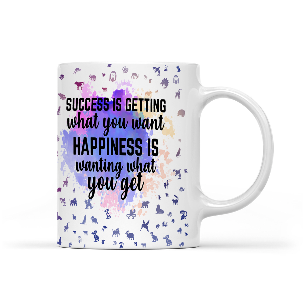 Success Is Getting What You Want - Navy Watercolor Mug - Statement Mug