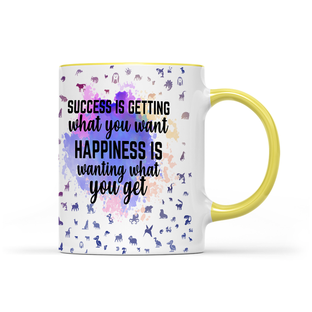 Success Is Getting What You Want - Navy Watercolor Mug - Statement Mug