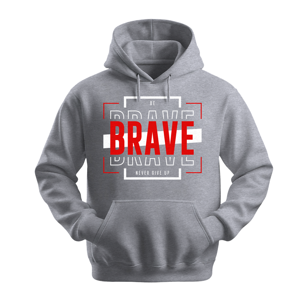 Be Brave - Unisex Hoodie - Motivation Hoodie - Sports Grey