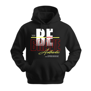 Be Inspired Brave - Unisex Hoodie - Motivation Hoodie - Black