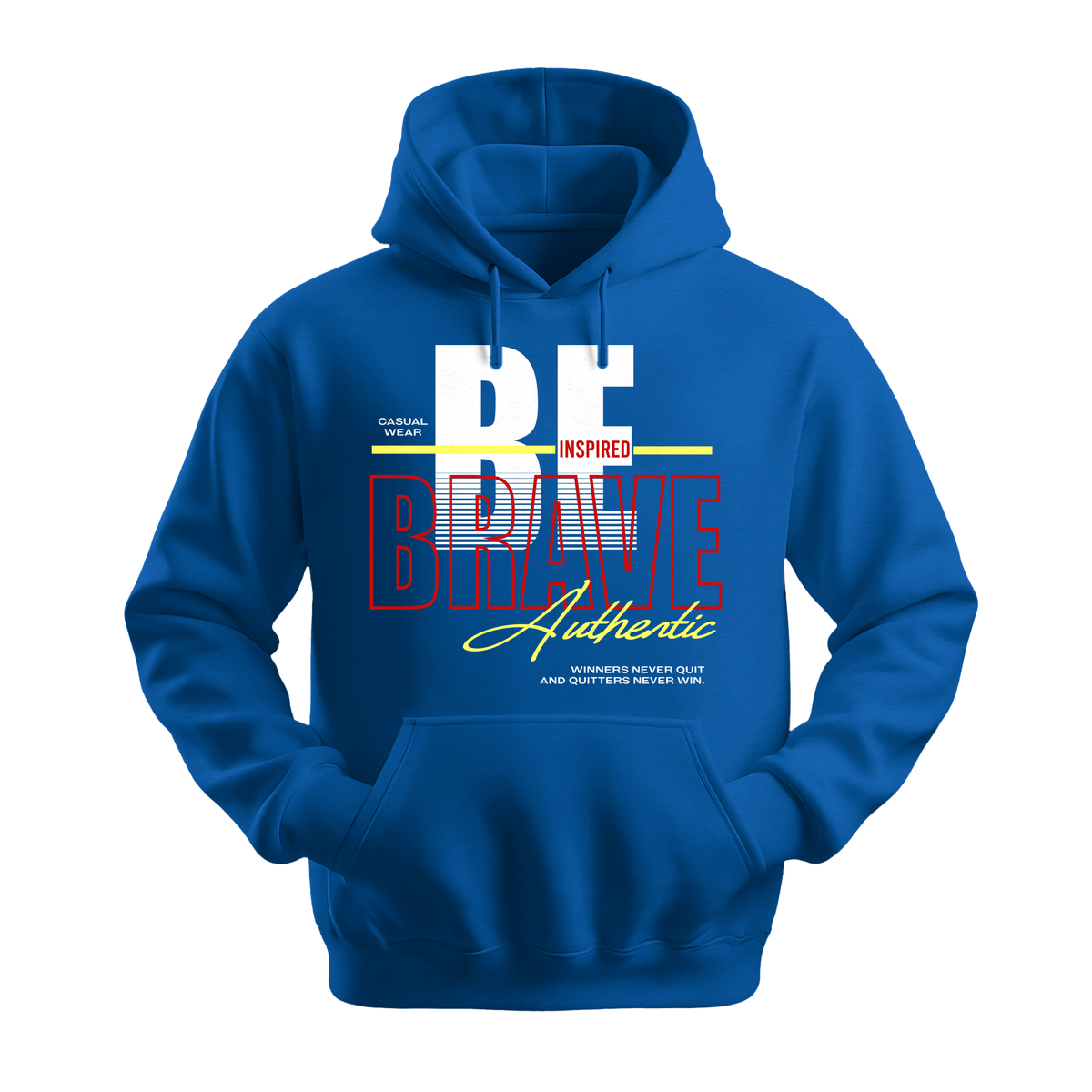 Be Inspired Brave - Unisex Hoodie - Motivation Hoodie - Royal