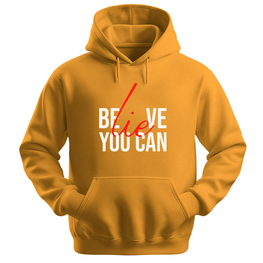 Believe You Can - Unisex Hoodie - Typography Hoodie - Gold