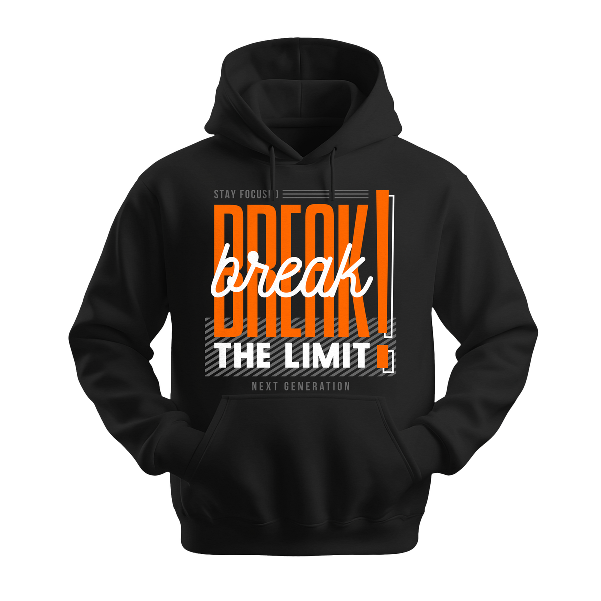 Break The Limit - Unisex Hoodie - Motivation Hoodie - Black