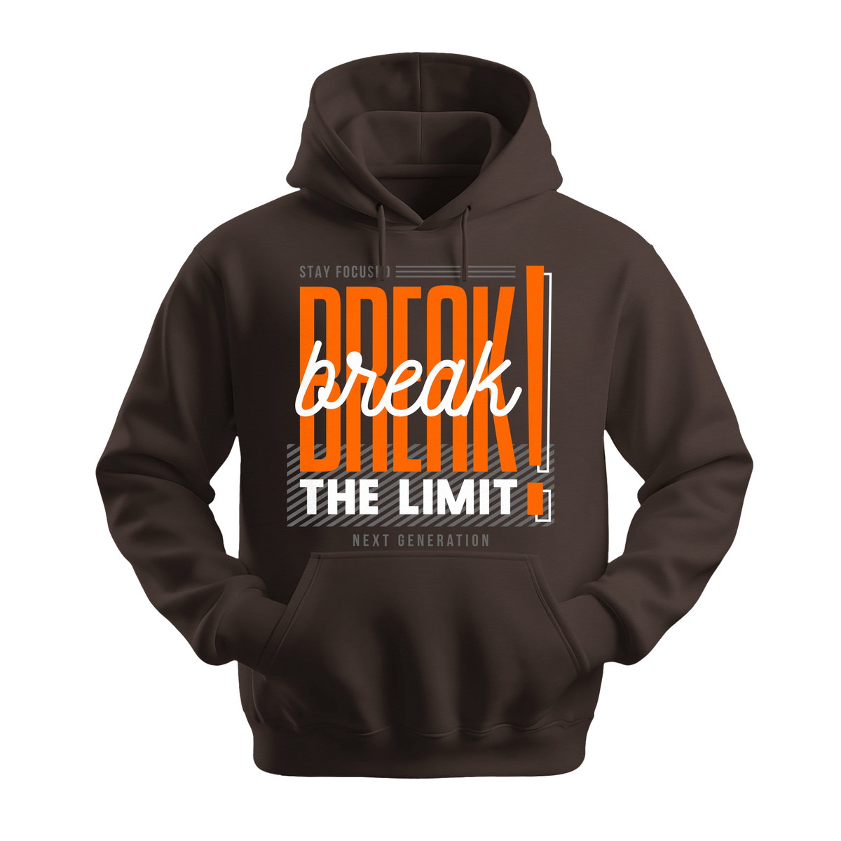 Break The Limit - Unisex Hoodie - Motivation Hoodie - Dark Chocolate