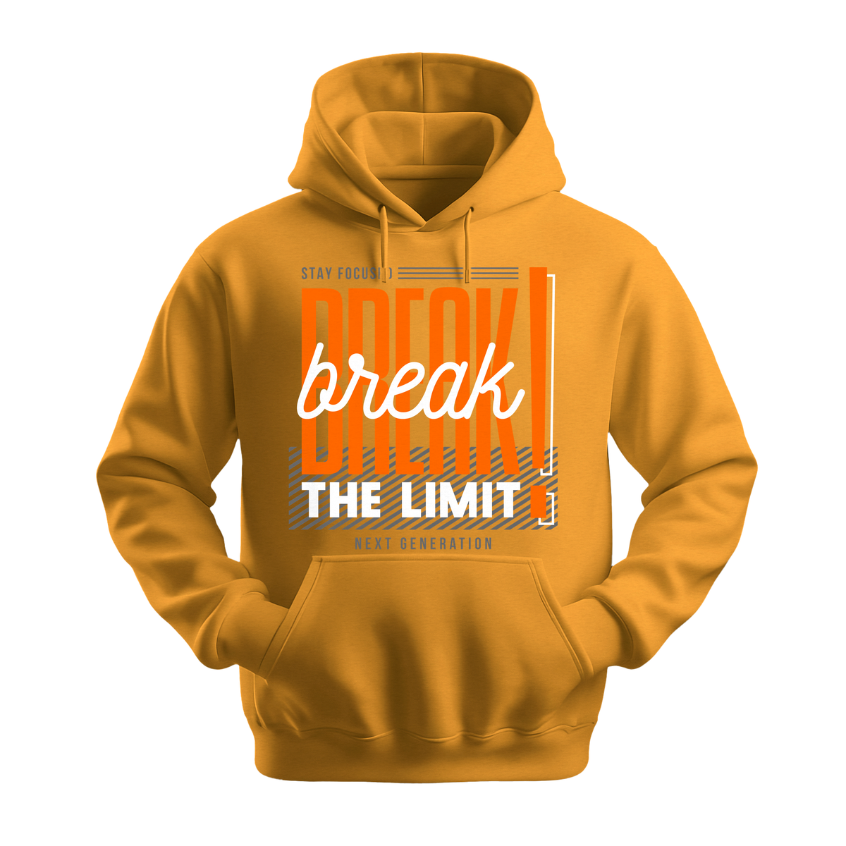 Break The Limit - Unisex Hoodie - Motivation Hoodie - Gold