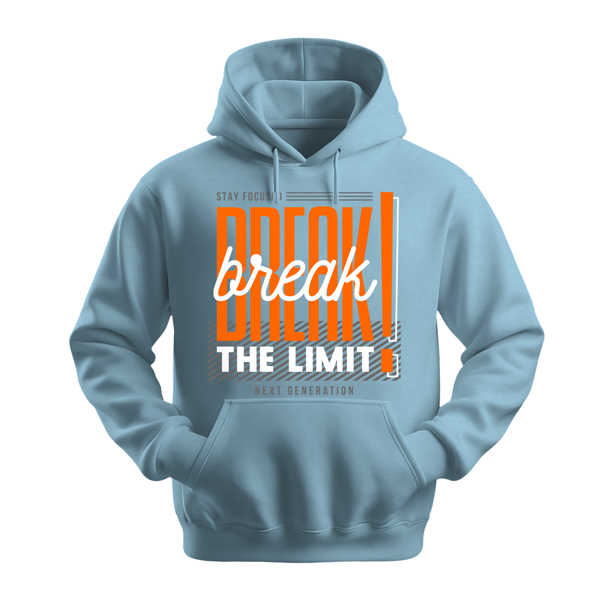 Break The Limit - Unisex Hoodie - Motivation Hoodie - Light Blue