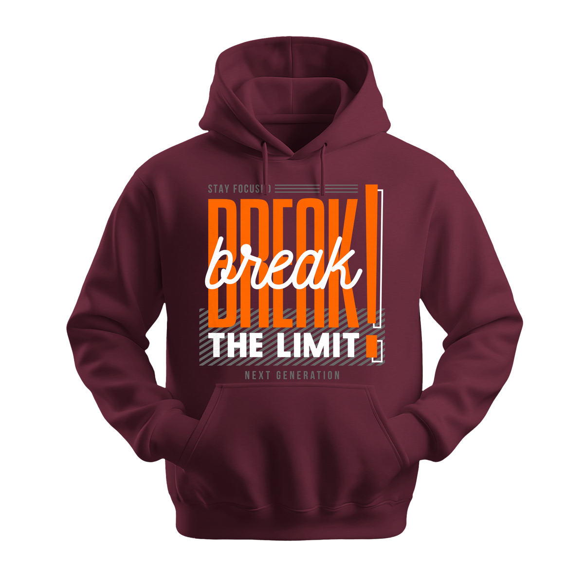 Break The Limit - Unisex Hoodie - Motivation Hoodie - Maroon