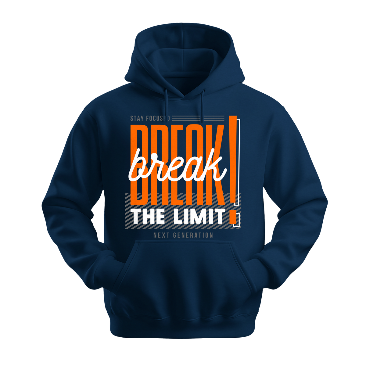 Break The Limit - Unisex Hoodie - Motivation Hoodie - Navy