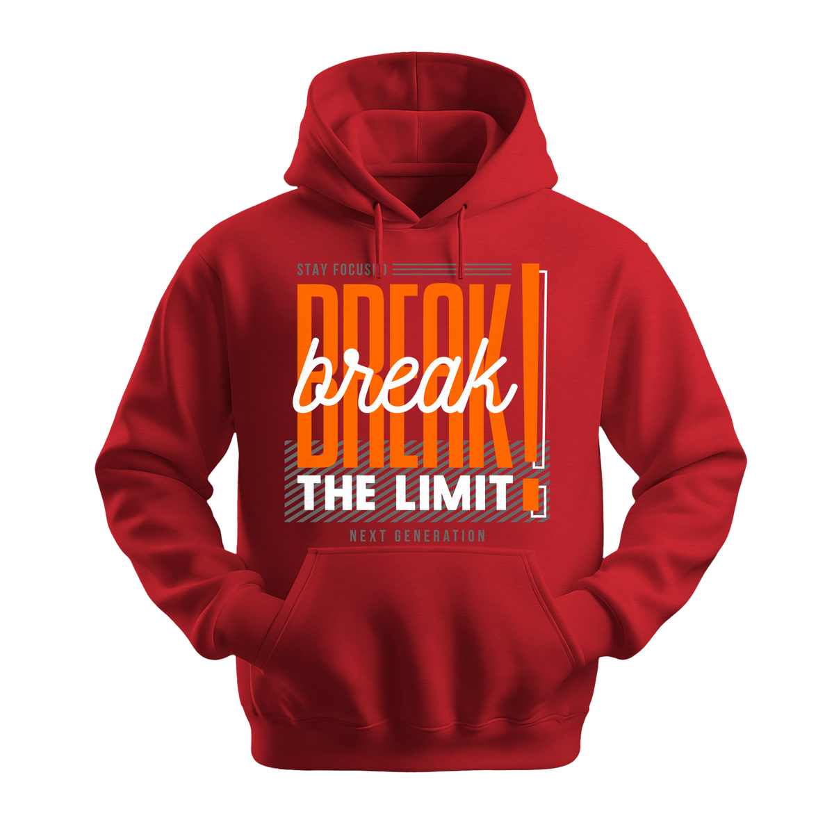 Break The Limit - Unisex Hoodie - Motivation Hoodie - Red