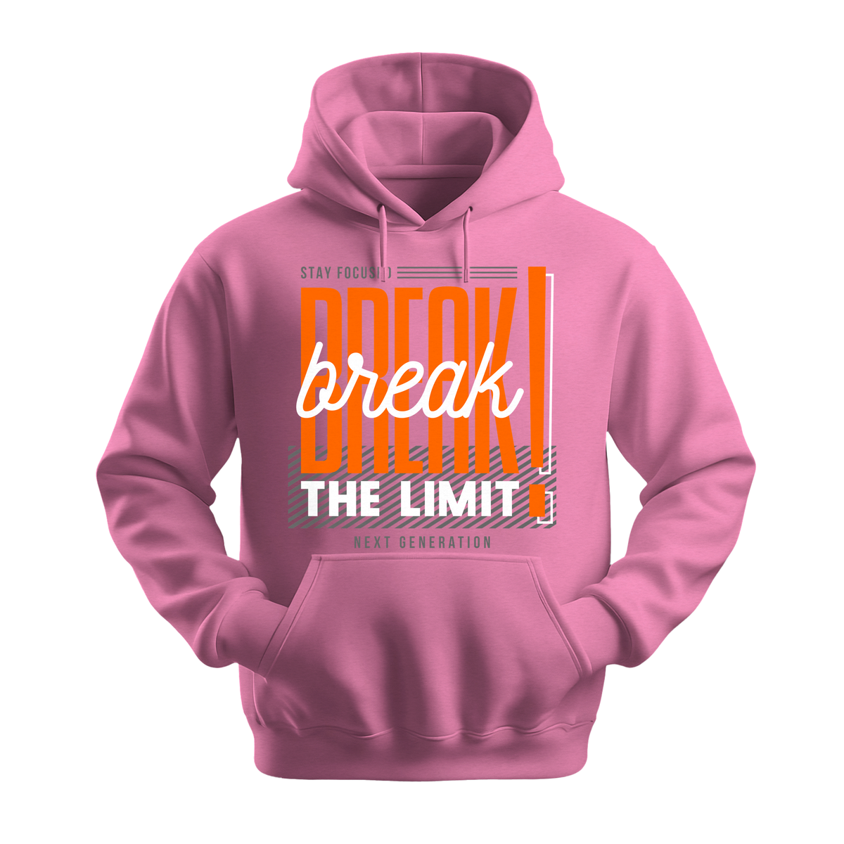 Break The Limit - Unisex Hoodie - Motivation Hoodie - Safety Pink