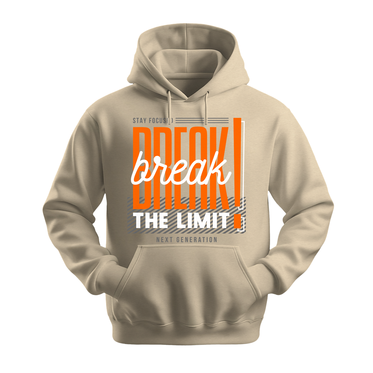Break The Limit - Unisex Hoodie - Motivation Hoodie - Sand