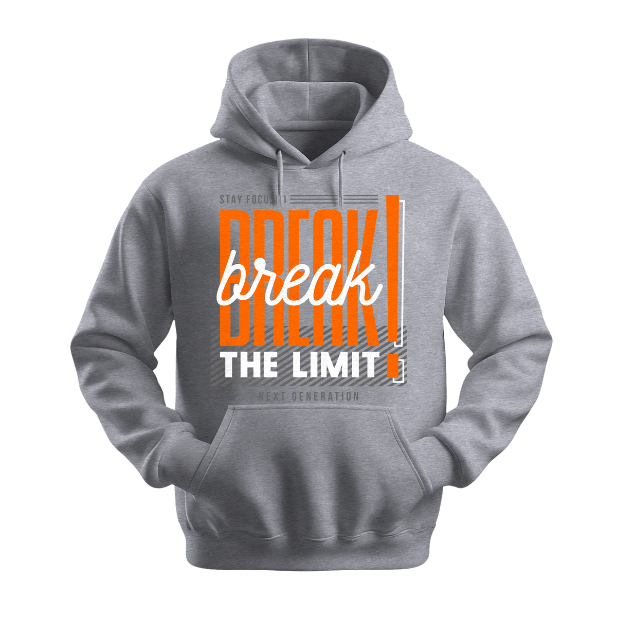 Break The Limit - Unisex Hoodie - Motivation Hoodie - Sports Grey