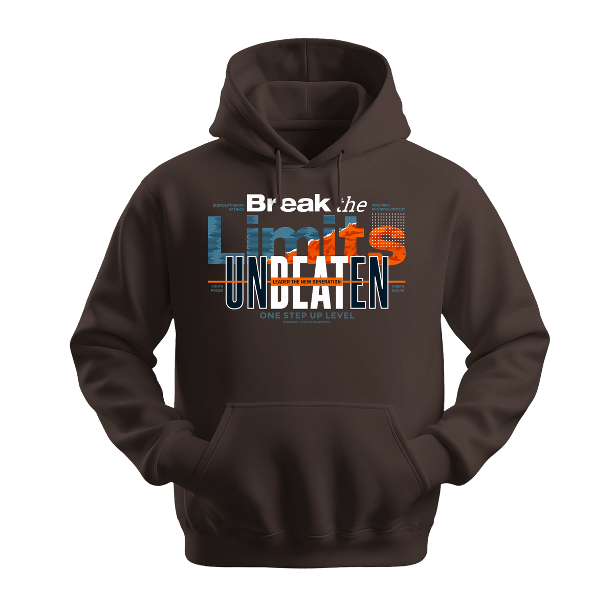 Break The Limits Unbeaten - Unisex Hoodie - Motivation Hoodie - Dark Chocolate