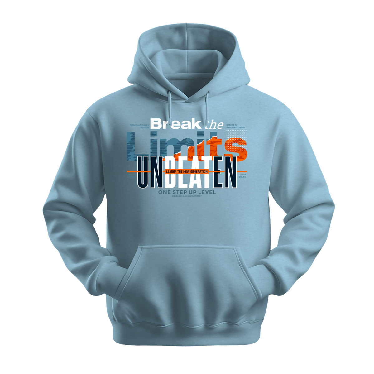 Break The Limits Unbeaten - Unisex Hoodie - Motivation Hoodie - Light Blue