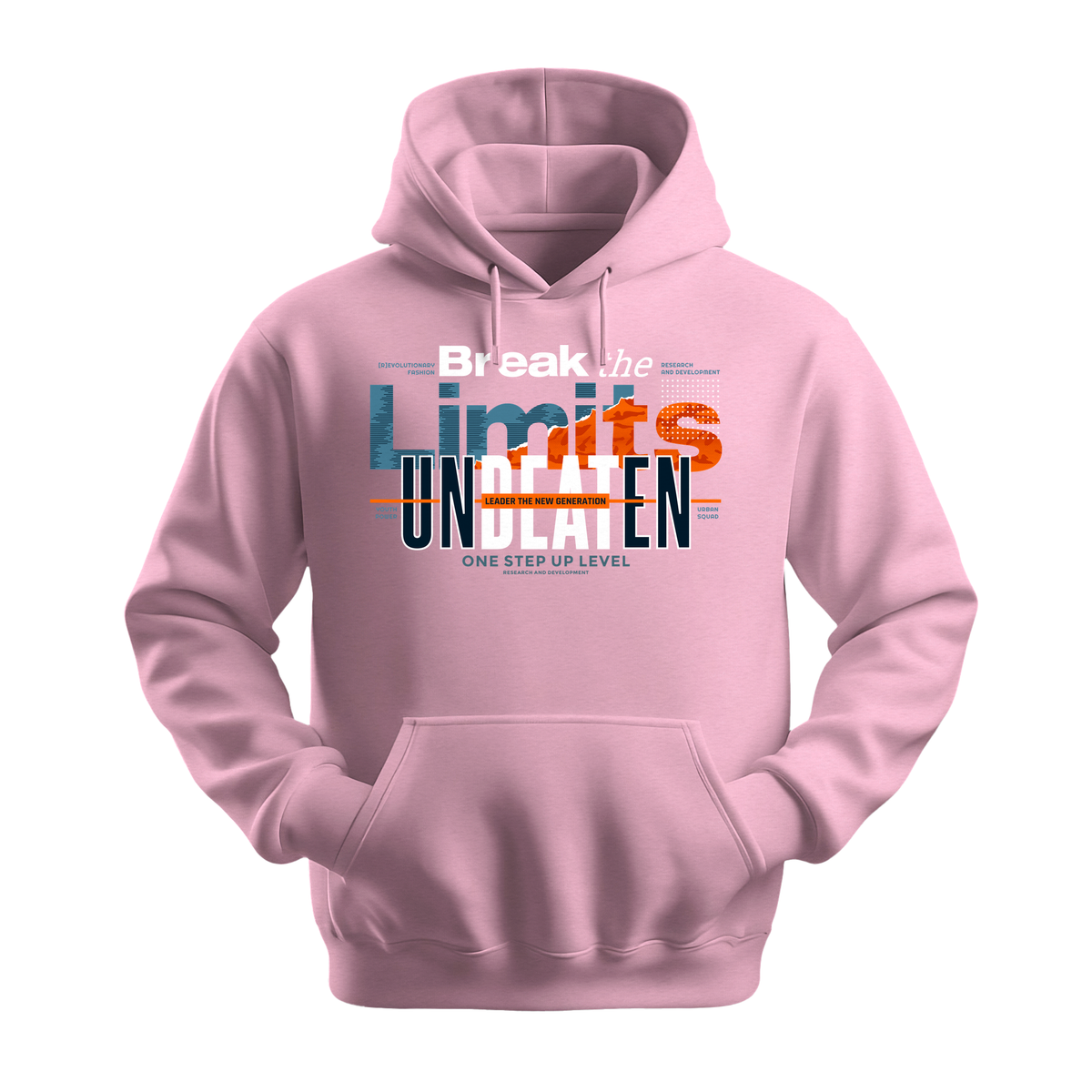 Break The Limits Unbeaten - Unisex Hoodie - Motivation Hoodie - Light Pink