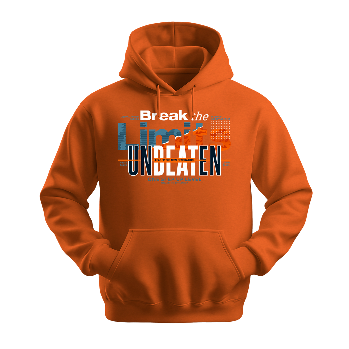 Break The Limits Unbeaten - Unisex Hoodie - Motivation Hoodie - Orange