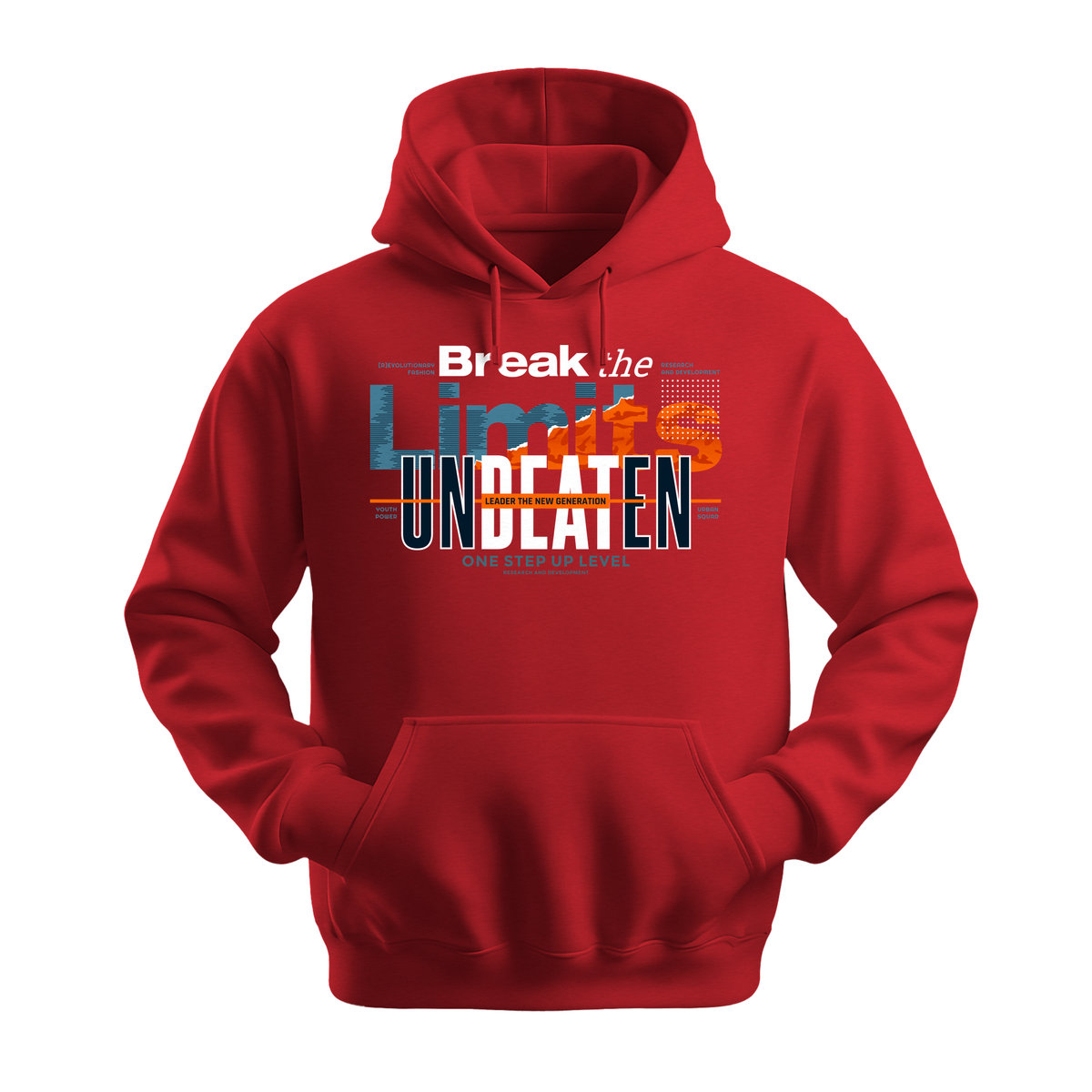 Break The Limits Unbeaten - Unisex Hoodie - Motivation Hoodie - Red
