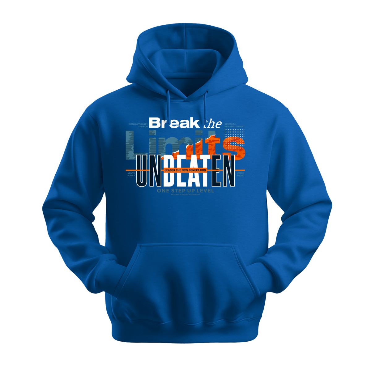 Break The Limits Unbeaten - Unisex Hoodie - Motivation Hoodie - Royal