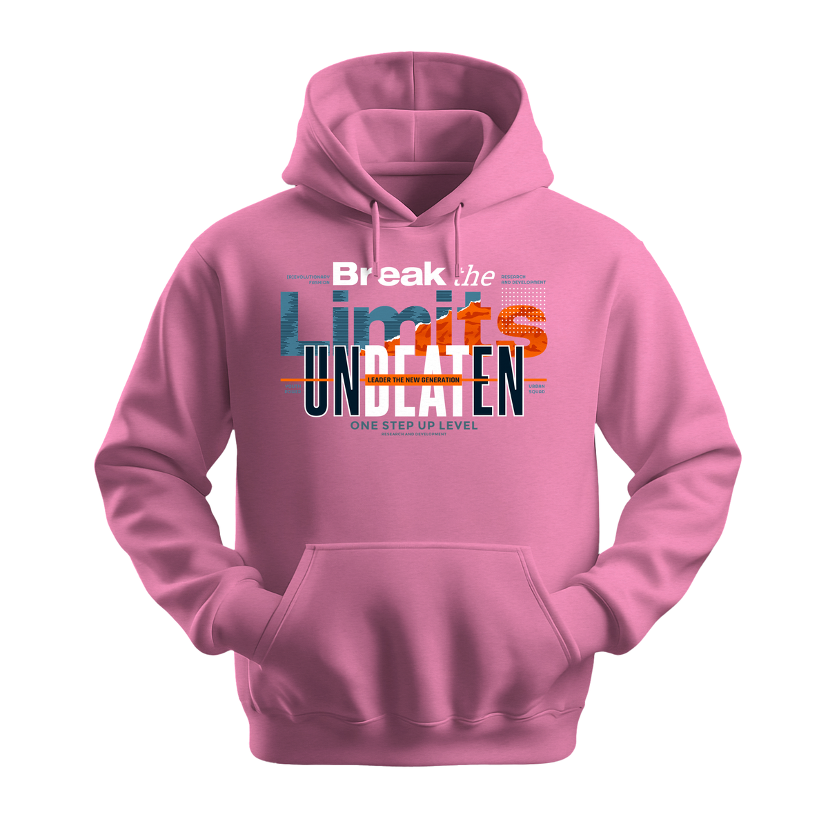 Break The Limits Unbeaten - Unisex Hoodie - Motivation Hoodie - Safety Pink