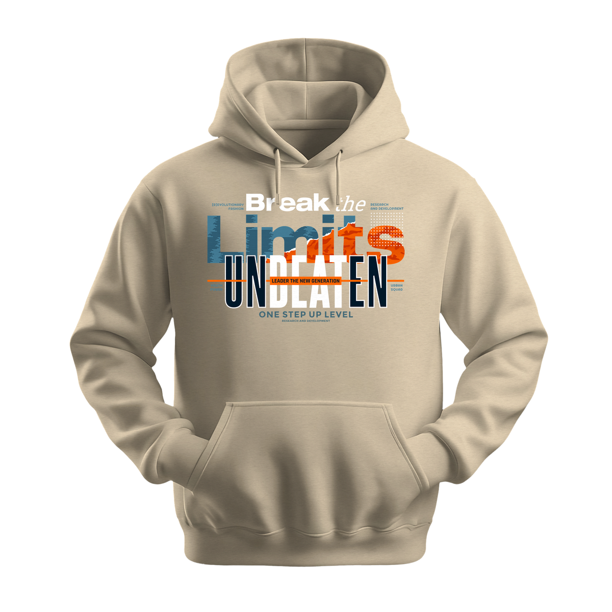 Break The Limits Unbeaten - Unisex Hoodie - Motivation Hoodie - Sand