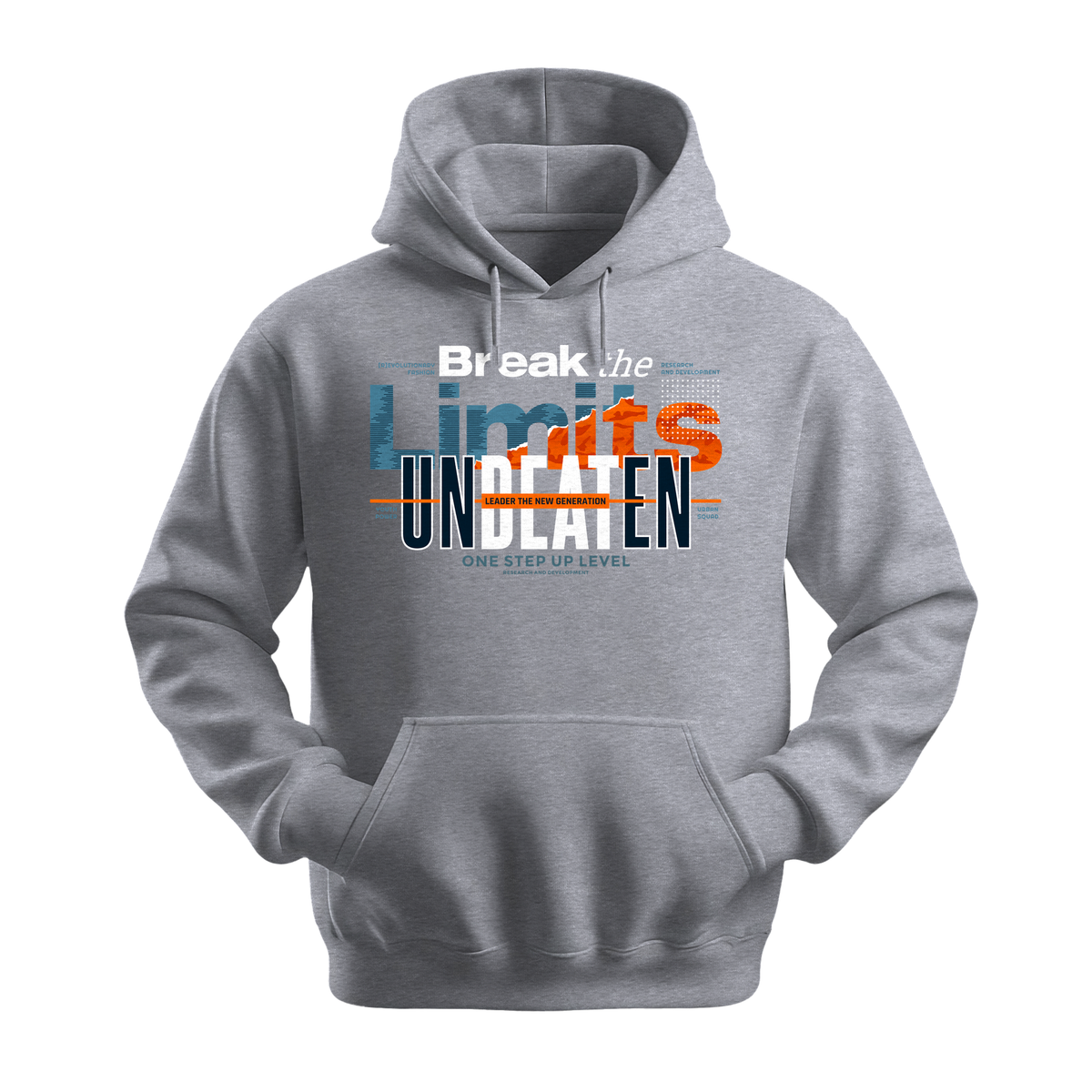 Break The Limits Unbeaten - Unisex Hoodie - Motivation Hoodie - Sports Grey