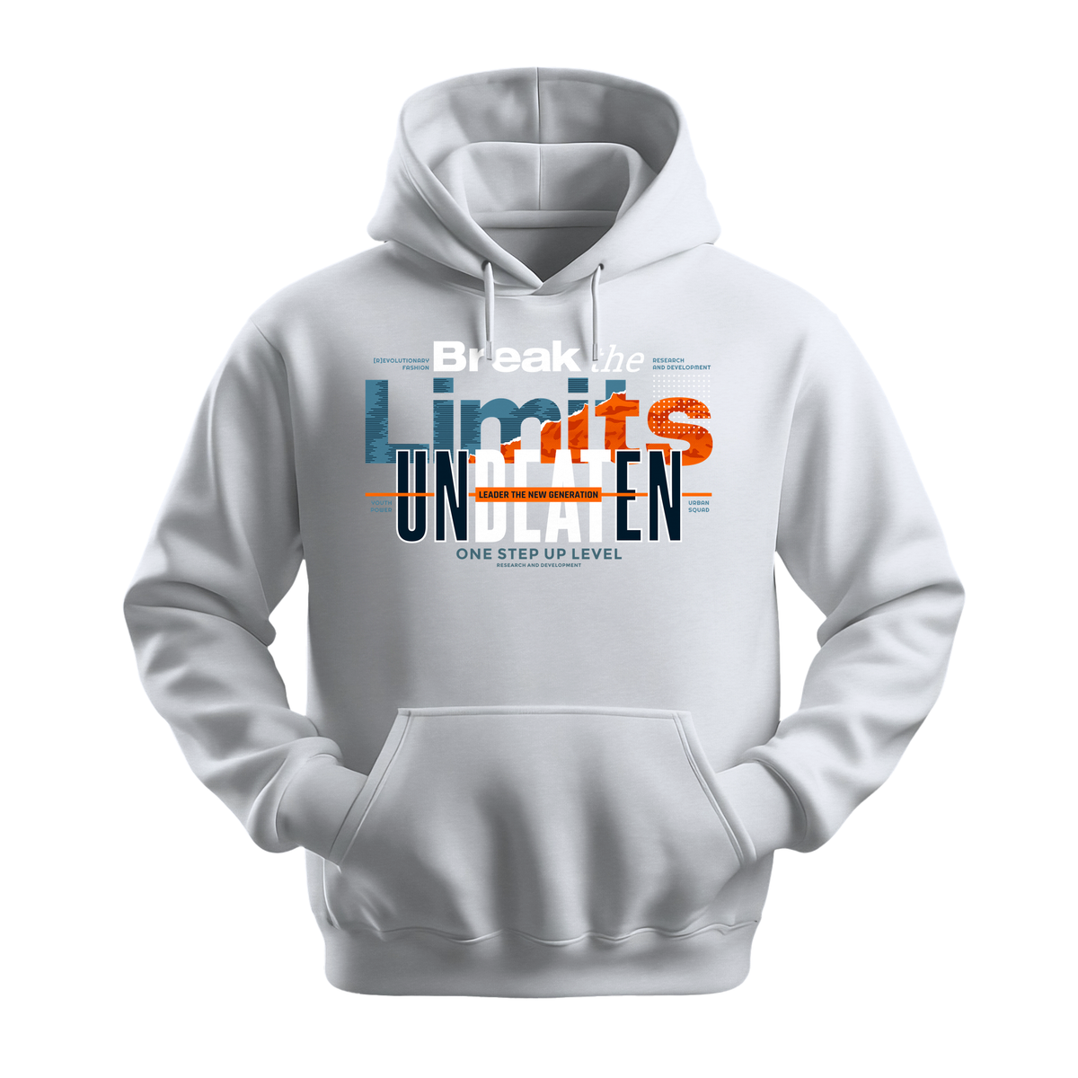 Break The Limits Unbeaten - Unisex Hoodie - Motivation Hoodie - White