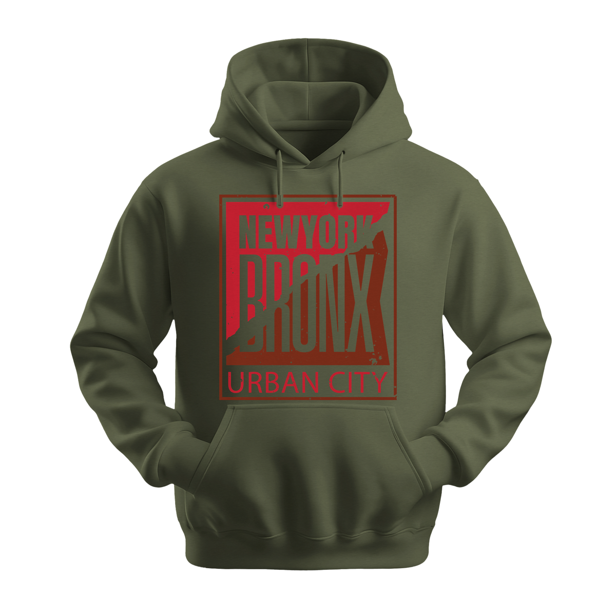 Bronx Urban City - Unisex Hoodie - City Hoodie - Military Green