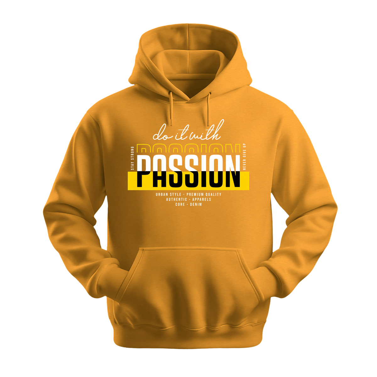 Do It With Passion - Unisex Hoodie - Motivation Hoodie - Gold
