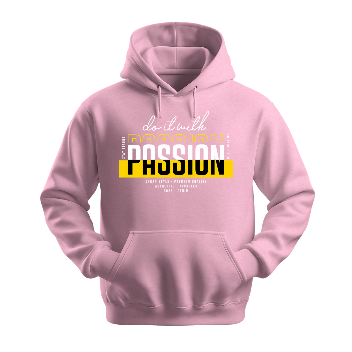 Do It With Passion - Unisex Hoodie - Motivation Hoodie - Light Pink