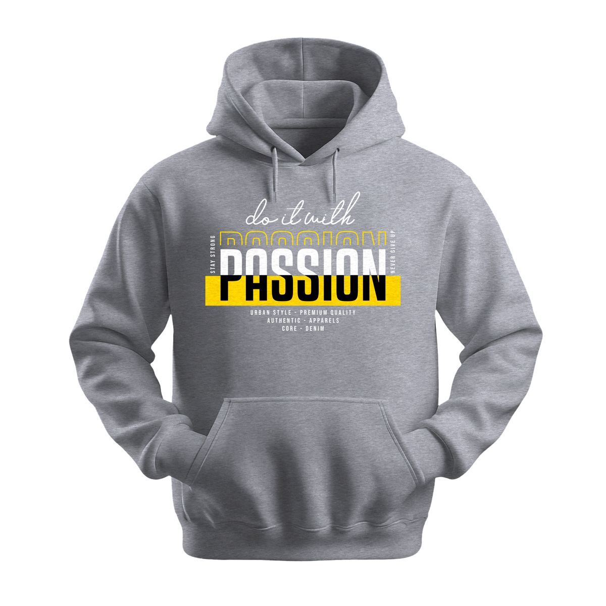 Do It With Passion - Unisex Hoodie - Motivation Hoodie - Sports Grey