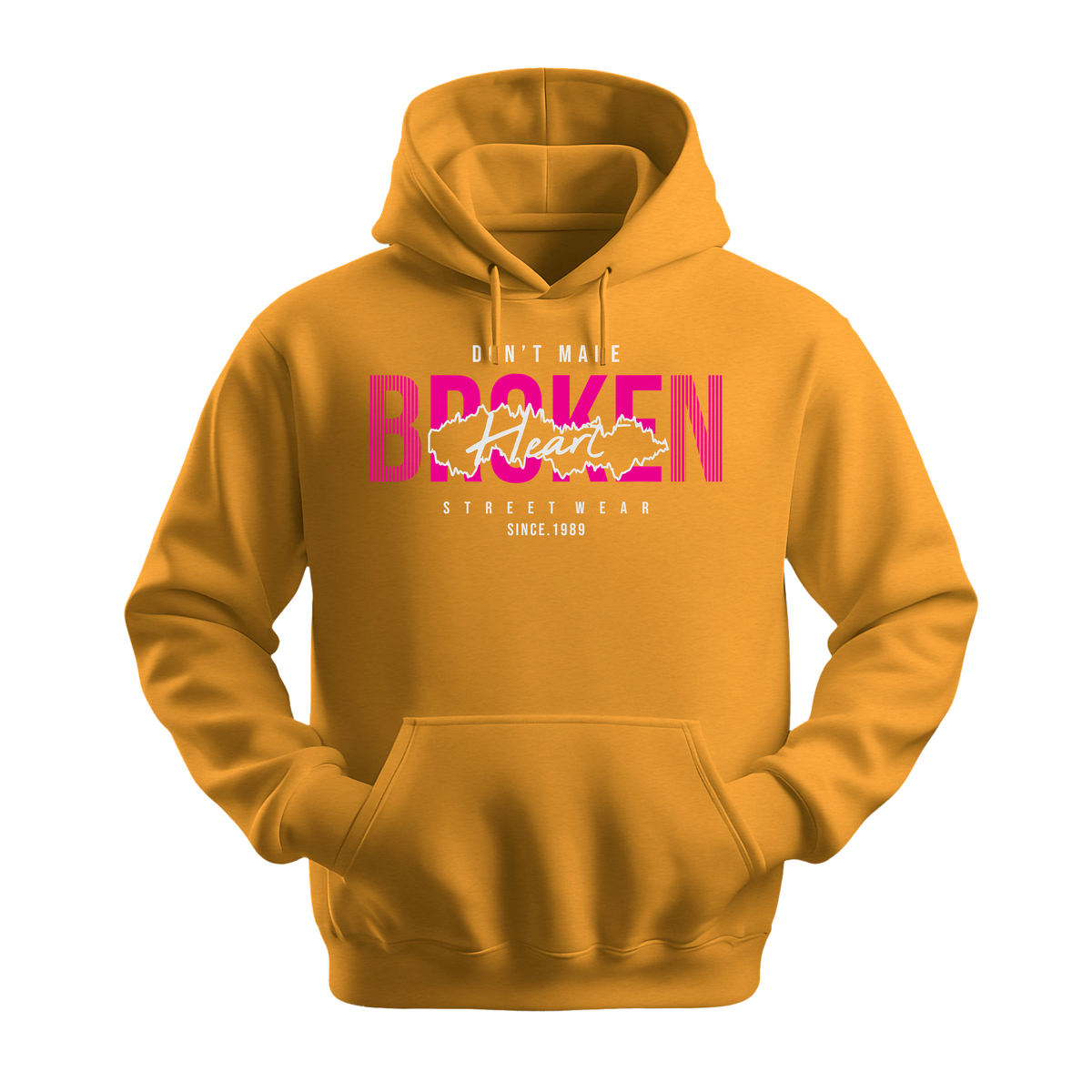 Dont Make Broken Heart - Unisex Hoodie - Streetwear Hoodie - Gold