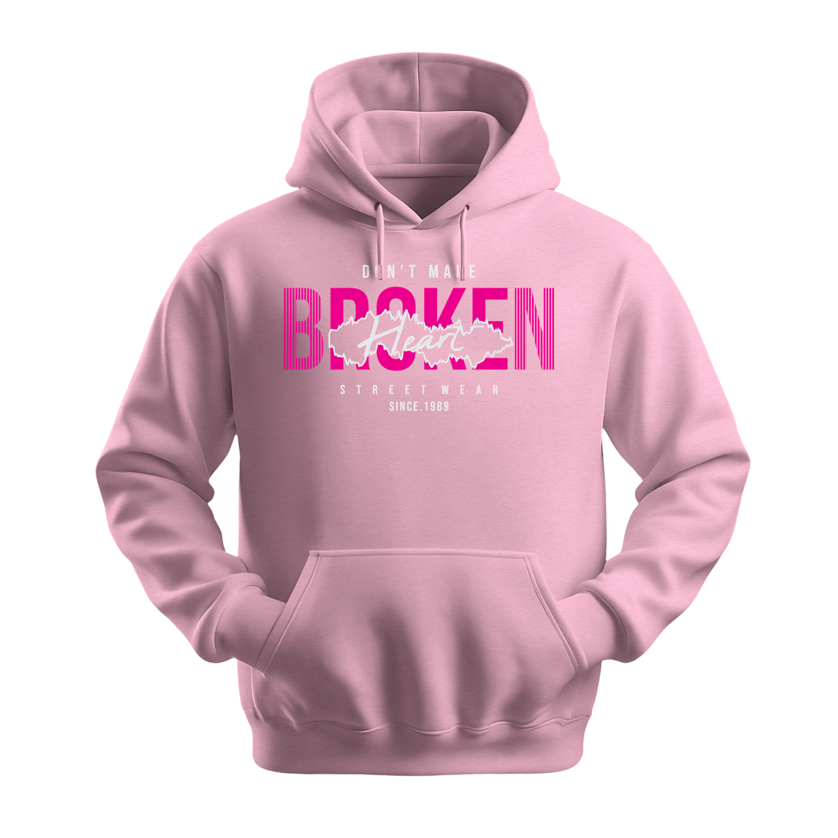 Dont Make Broken Heart - Unisex Hoodie - Streetwear Hoodie - Light Pink